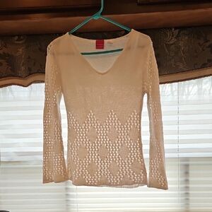 Xhilaration Cream Knit Women's Blouse